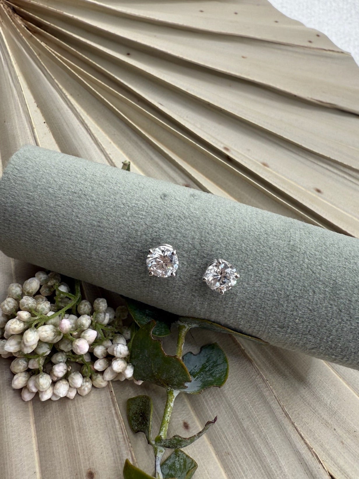 Platinum Timely Diamonds Lab Grown Stud Earrings
