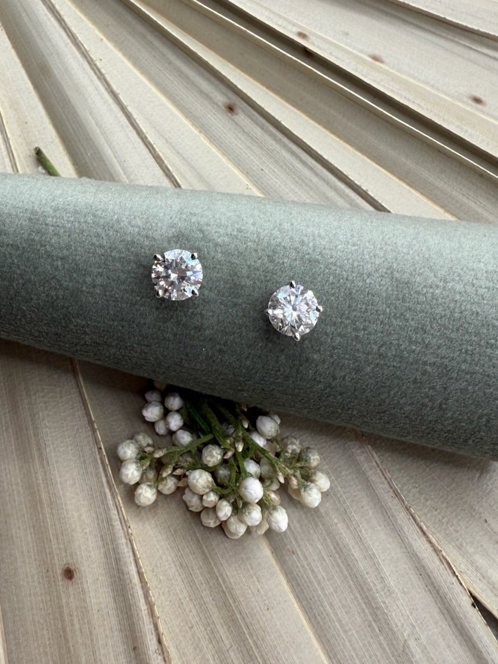 Platinum Timely Diamonds Lab Grown Stud Earrings