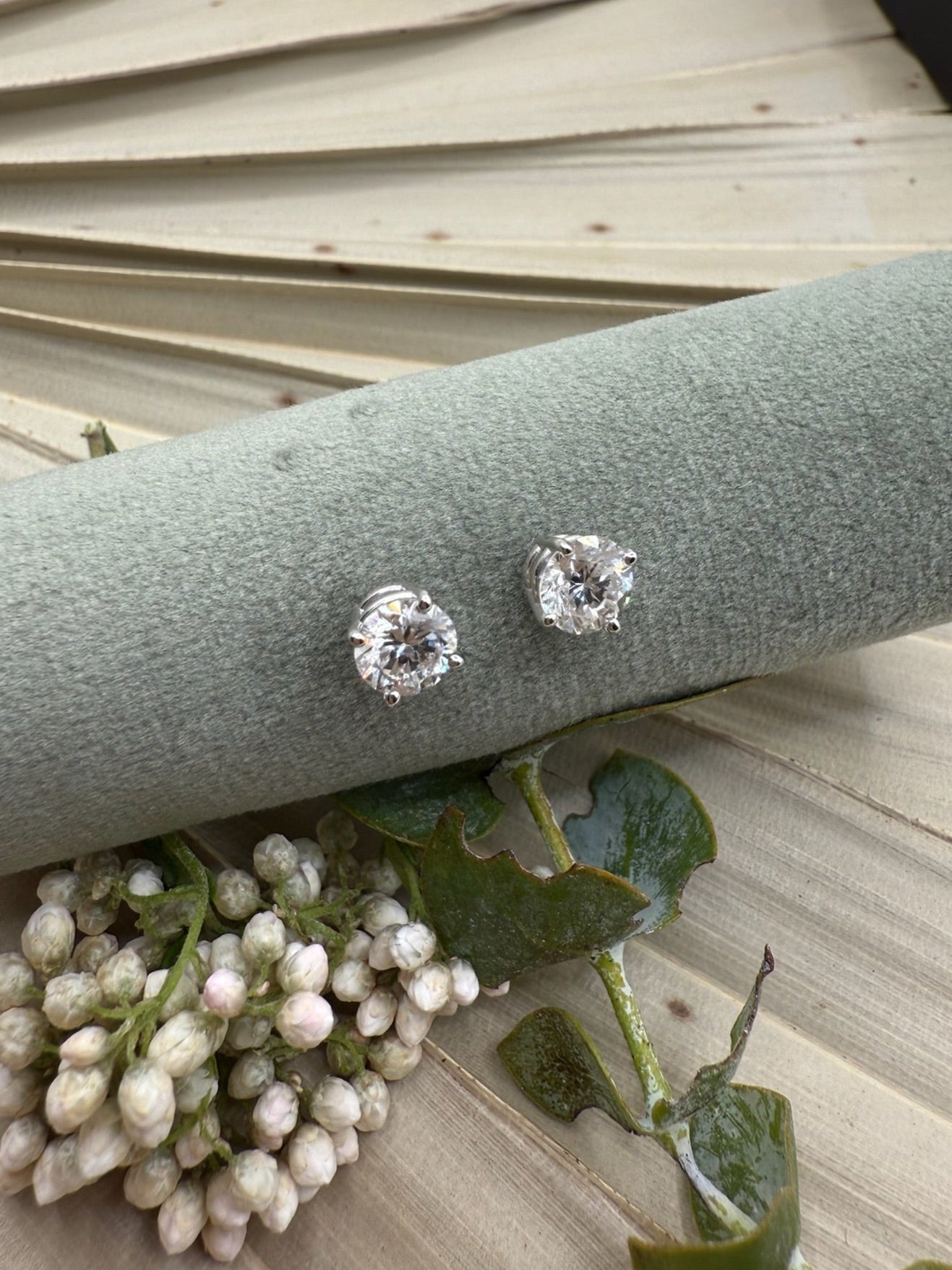 Platinum Timely Diamonds Lab Grown Stud Earrings