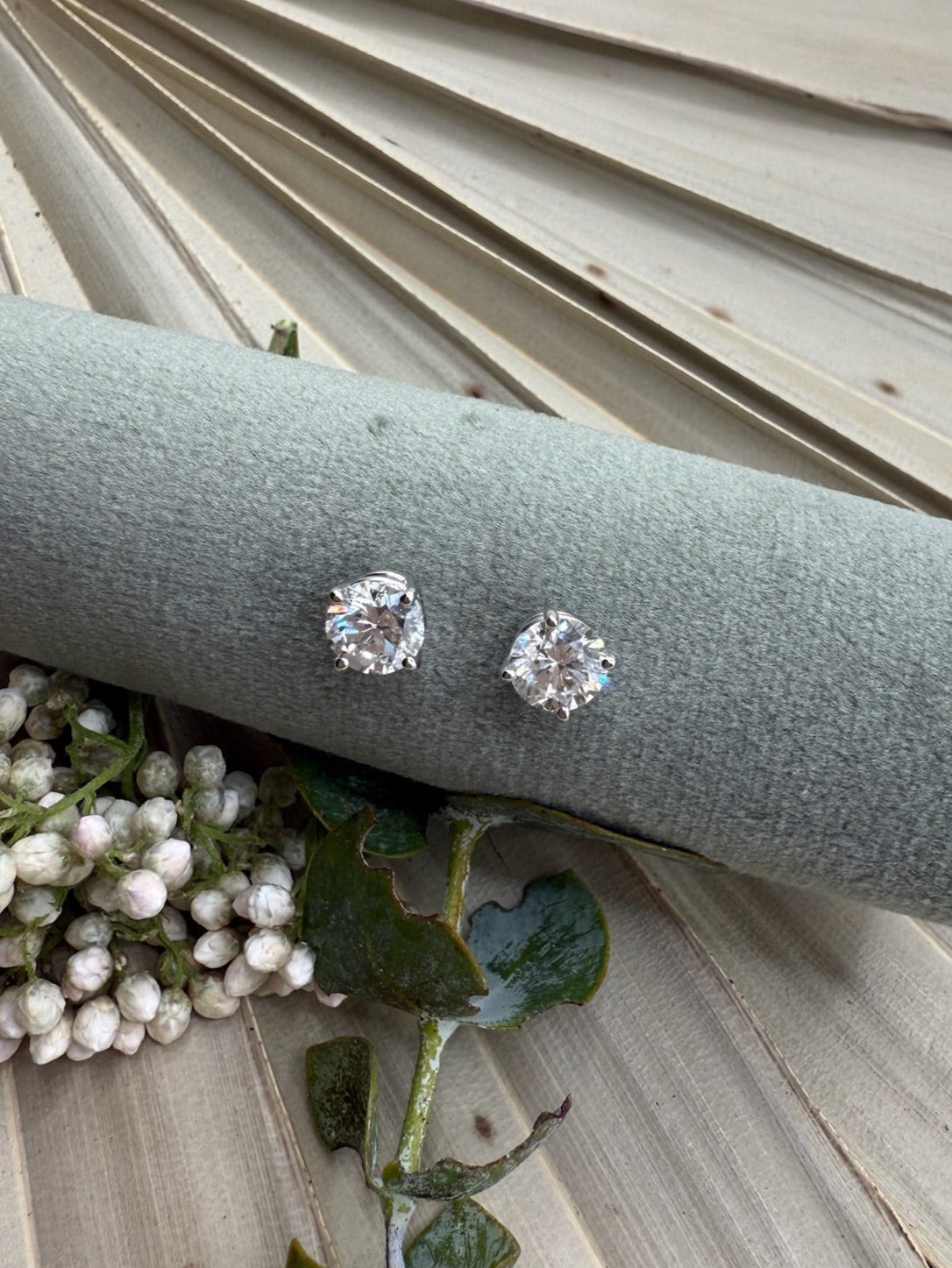 Platinum Timely Diamonds Lab Grown Stud Earrings