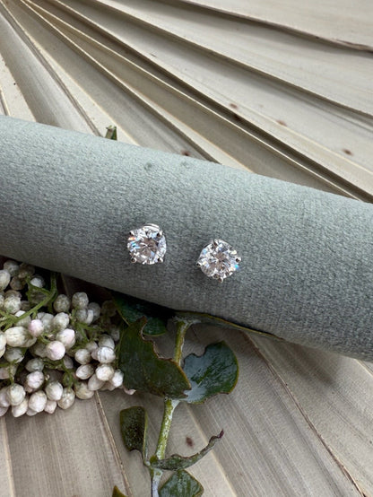 Platinum Timely Diamonds Lab Grown Stud Earrings