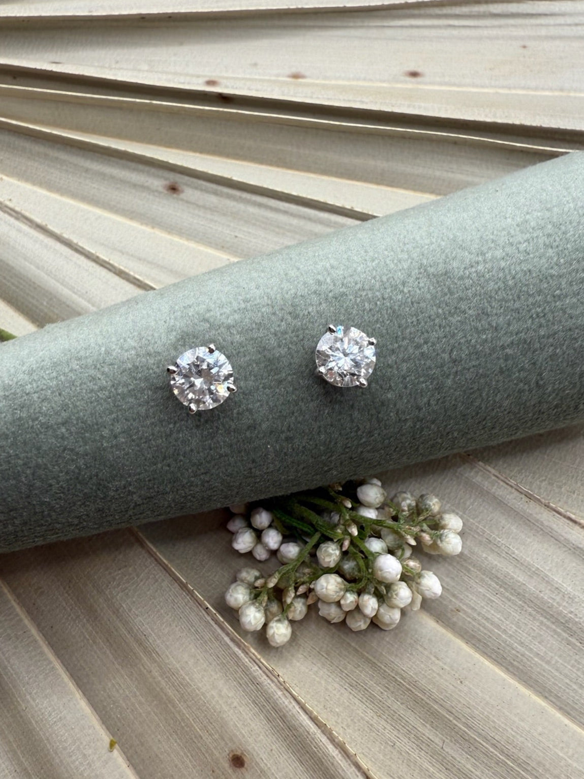 Platinum Timely Diamonds Lab Grown Stud Earrings