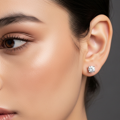 Platinum Timely Diamonds Lab Grown Stud Earrings