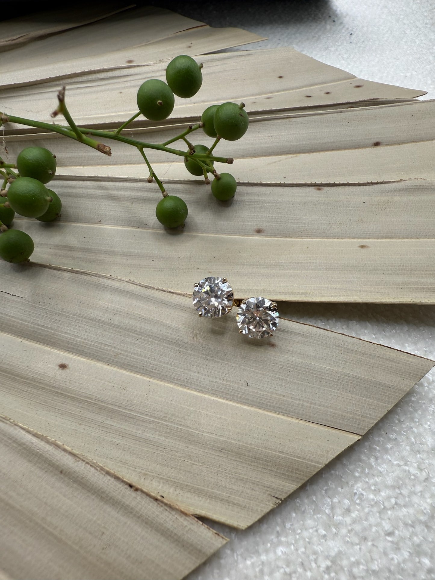 Yellow Gold Timely Diamonds Lab Grown Stud Earrings
