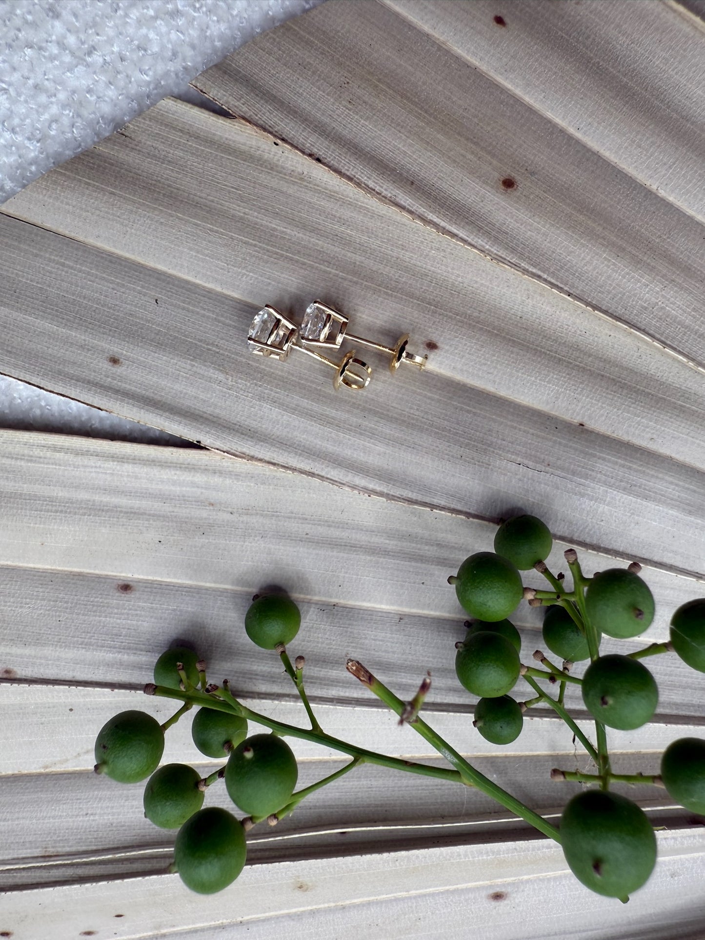 Yellow Gold Timely Diamonds Lab Grown Stud Earrings