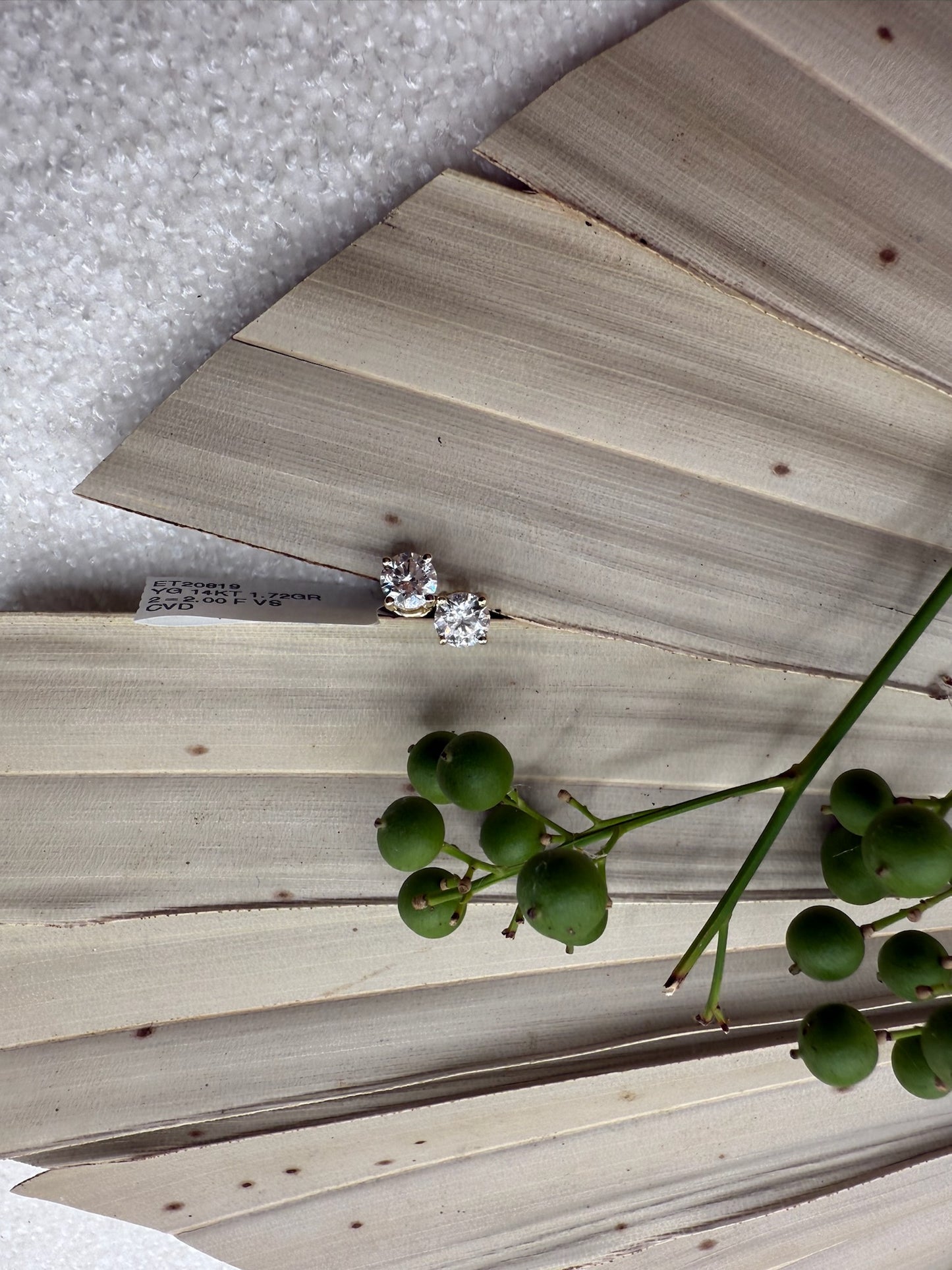 Yellow Gold Timely Diamonds Lab Grown Stud Earrings