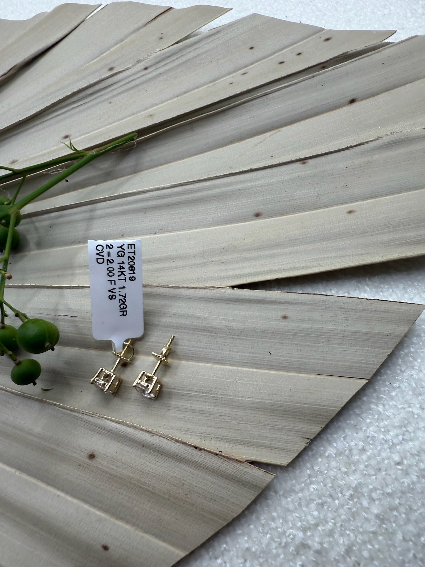 Yellow Gold Timely Diamonds Lab Grown Stud Earrings