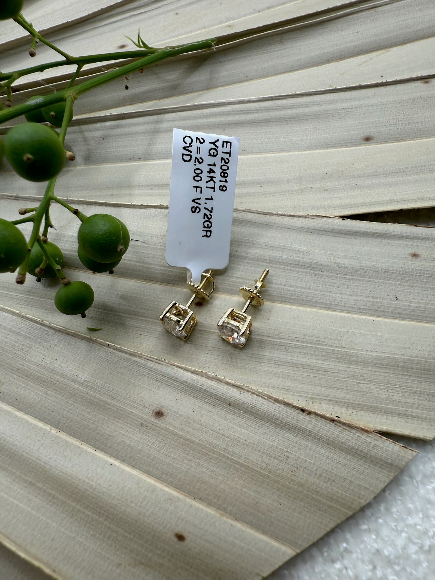 Yellow Gold Timely Diamonds Lab Grown Stud Earrings