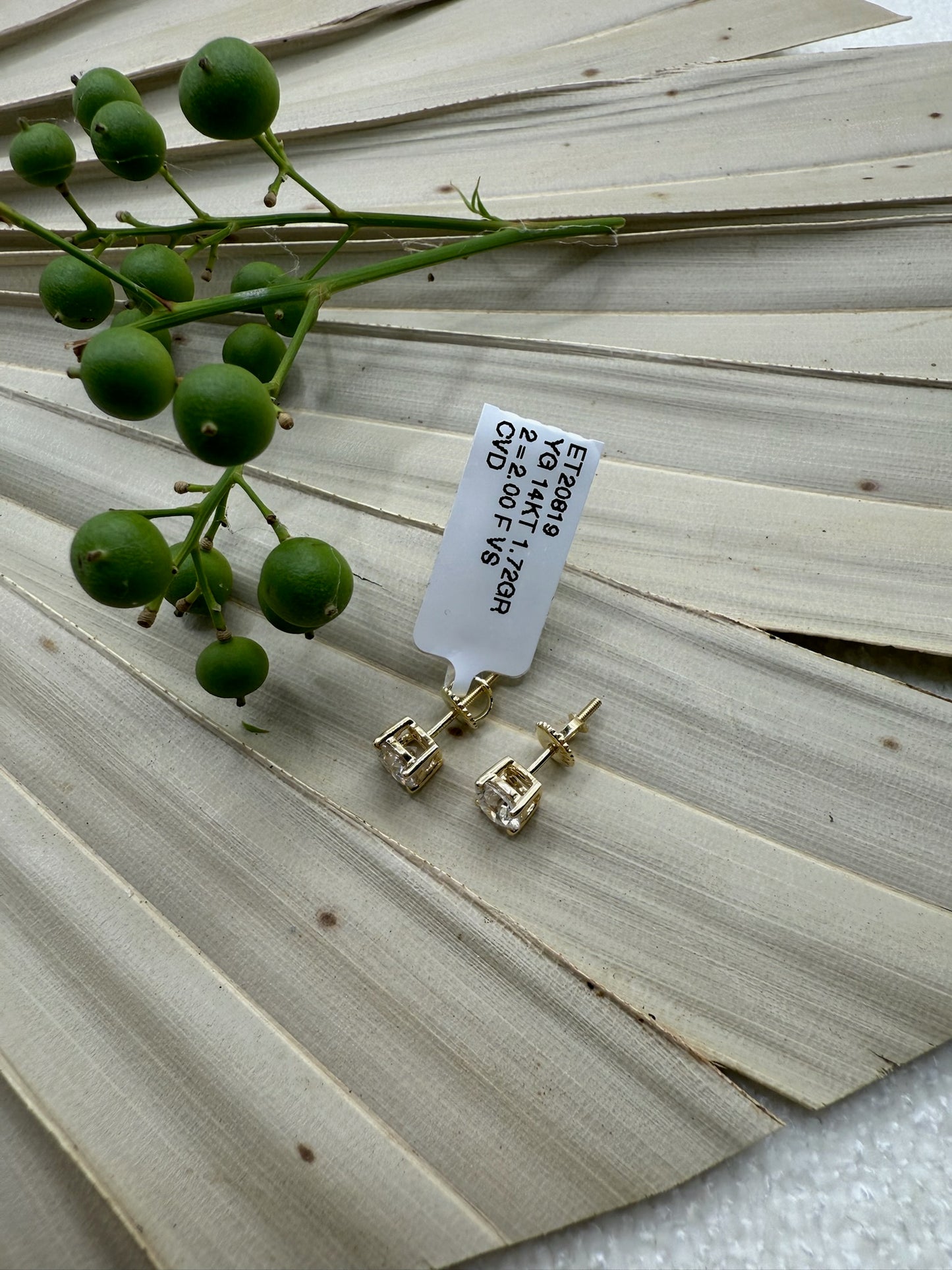 Yellow Gold Timely Diamonds Lab Grown Stud Earrings