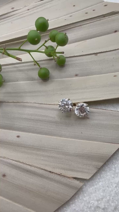 Yellow Gold Timely Diamonds Lab Grown Stud Earrings