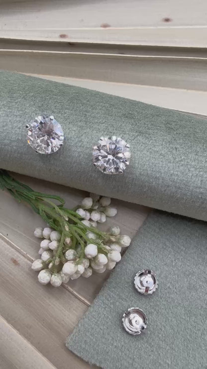 Platinum Timely Diamonds Lab Grown Stud Earrings
