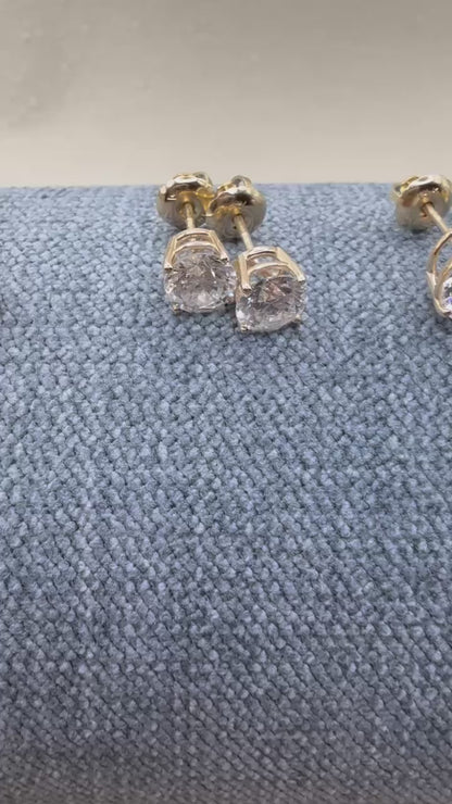 Yellow Gold Timely Diamonds Lab Grown Stud Earrings